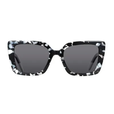 Storo rėmo acetato plastikiniai akiniai nuo saulės